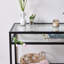 Leother 100cm Glass Top Console Table