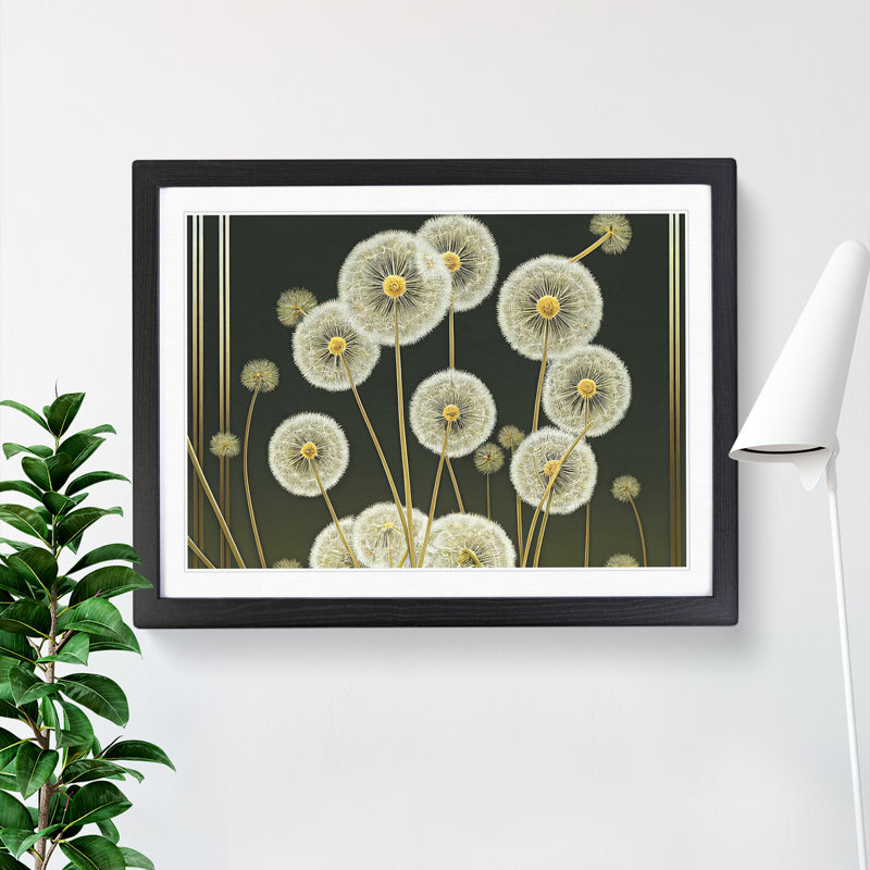 Dandelion Deco - Single Picture Frame Print, Black, 34cm H x 46cm W x 2cm D
