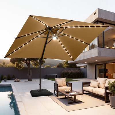 Parasol suspendu en forme de patio 10 pi x 13 pi, base incluse