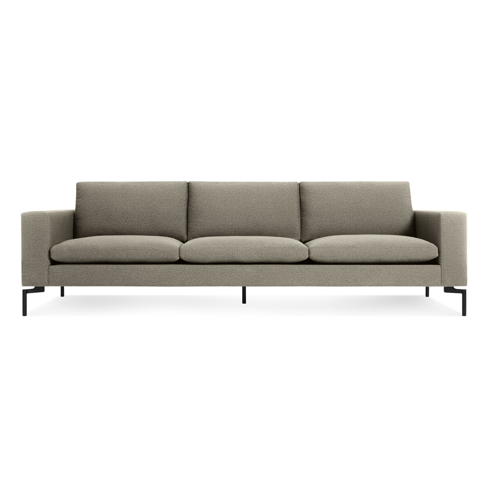 New Standard Upholstered Sofa, Black, 32" H x 104" W x 35" D, Sanford Black Crossweave