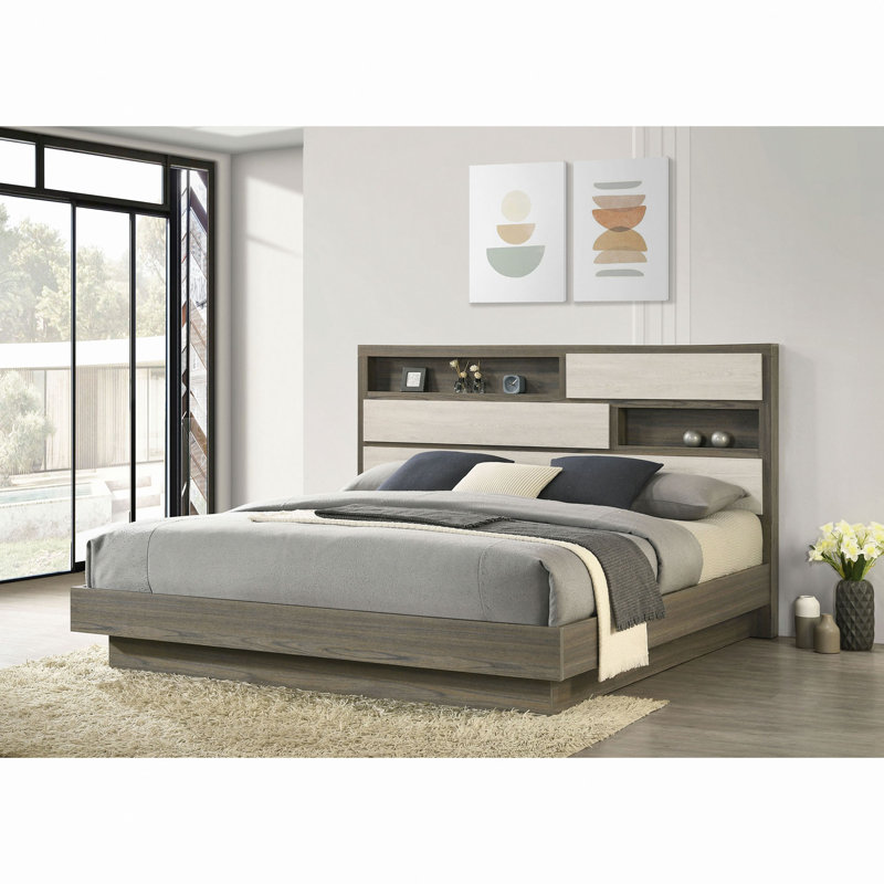 Oak Bed Bookcase Headboard