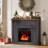 38in Freestanding Electric Fireplace with Mantel, TV Stand Includes 18'' Electric Fireplace Insert with Adjustable Flame Temperature and Remote Control for Bedroom Living Room, Black