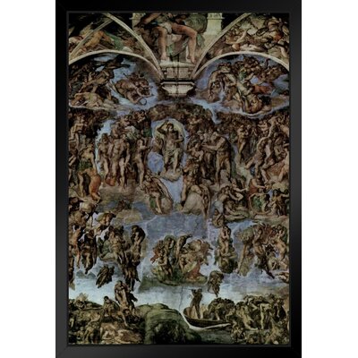 Michelangelo The Last Judgment Fresco Sistine Chapel Vatican City Black Wood Framed Poster 14X20 -  Vault W Artwork, 67315F014D6B41E7BE3AF0D25EEDF6DB