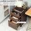 Armoire de bureau, 3 tiroirs, grain de bois brun, mobilier décoratif