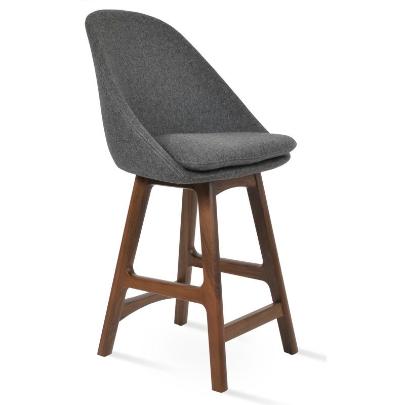 Avanos PR Wood Stool, Bar Stool (28.7” Seat Height), Caramel, Walnut
