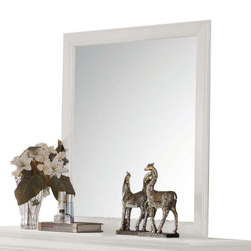 Miroir Louis Philippe 36 po x 38 po, finition blanche, Blanc