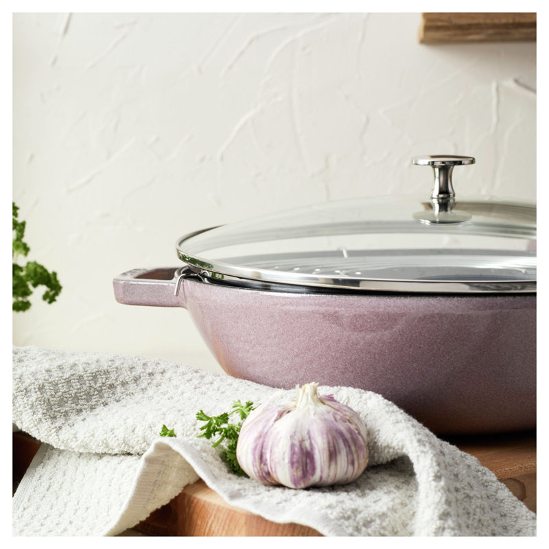 Staub Cast Iron Wok with Lid, Graphite Gray
