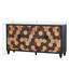 Buffet de style moderne patiné avec portes et nid d'abeilles pour le salon - l 59,8 po x H 31,9 po x P 15,7 po
