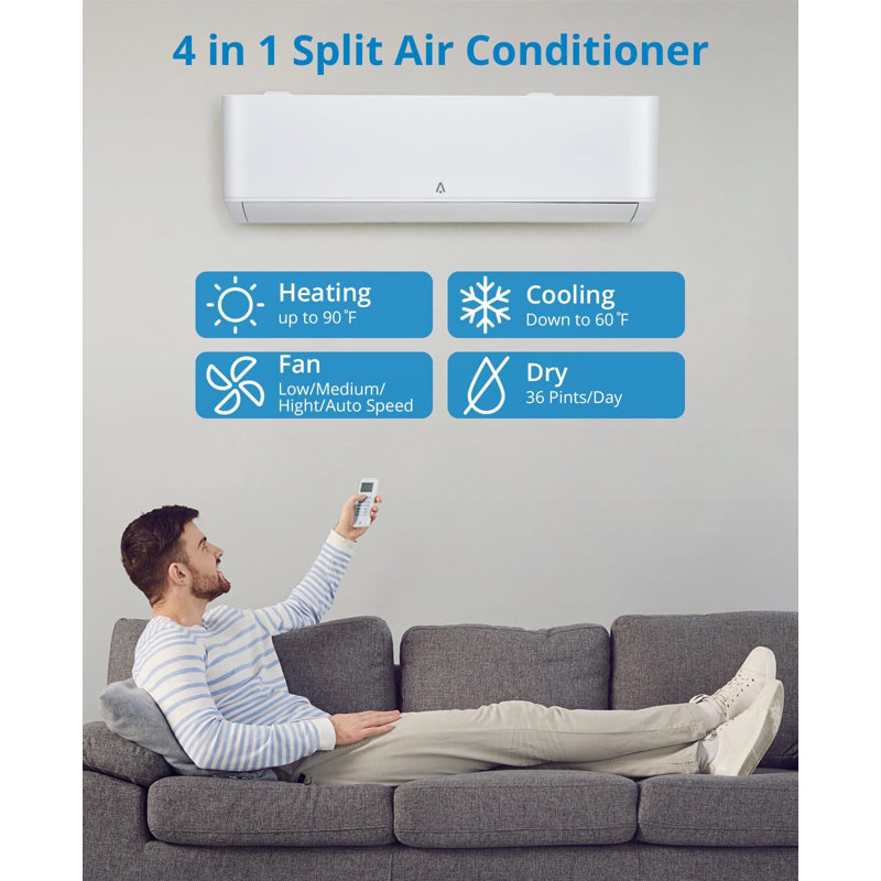 Homhougo 18000 BTU Ductless Mini Split Air Conditioner with Remote Included