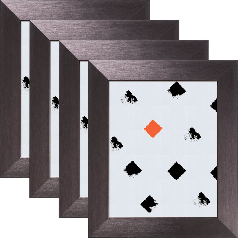 Ensemble de cadres muraux 4 pièces Chael, 11 po x 14 po, Gris anthracite