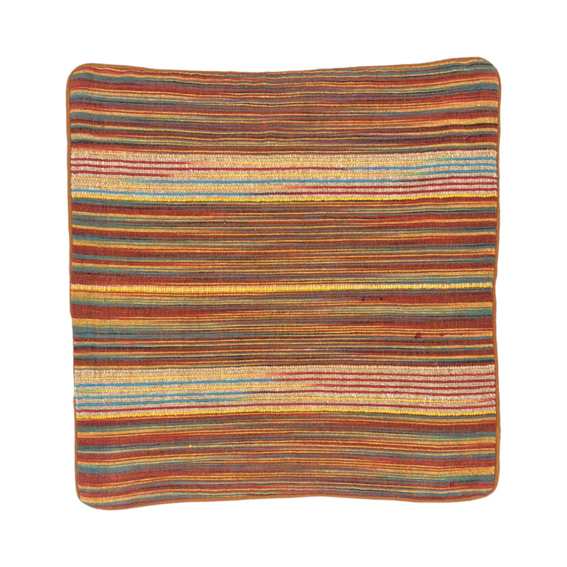 Doliya Striped Brown Square Throw Cushion