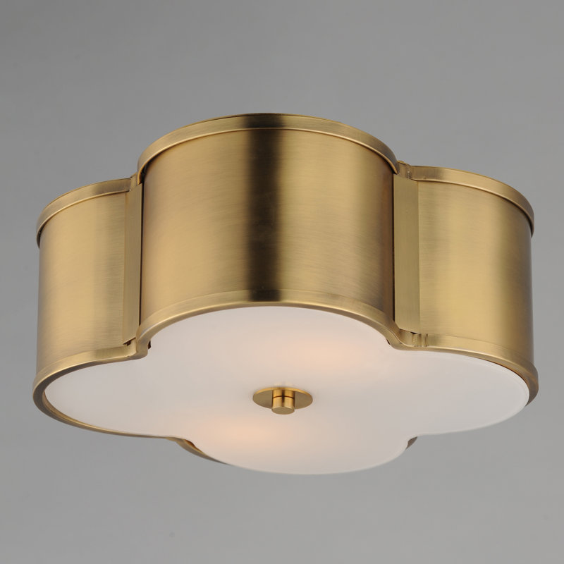 Clover-Flush Mount, Natural Aged Brass