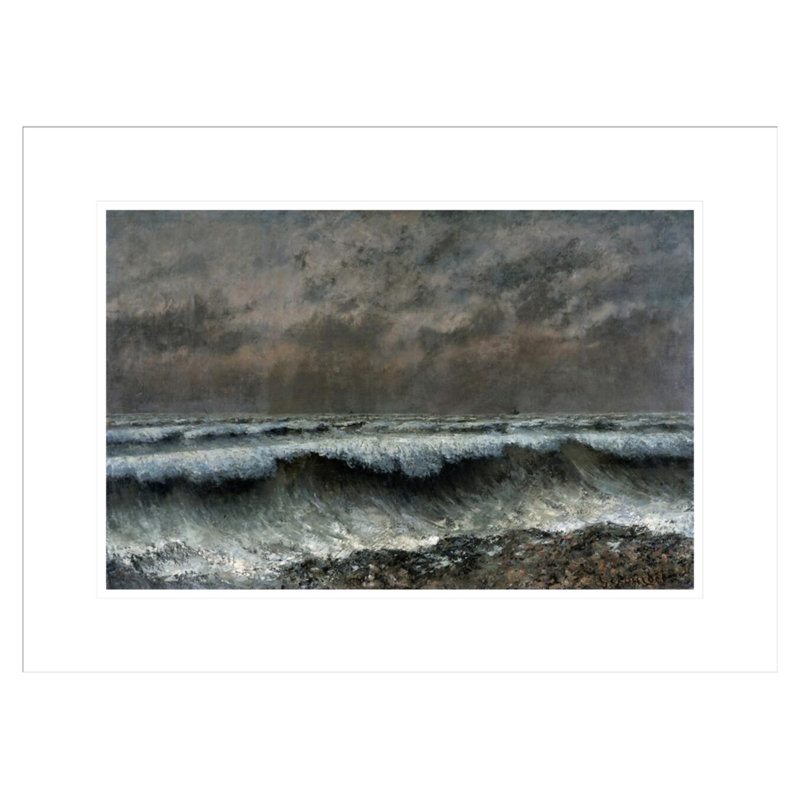 «The Wave» par Gustave Courbet, impression giclée sur cadre, H 16,08 po x l 21,75 po