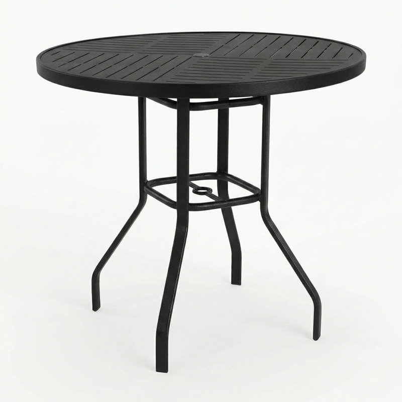 Table de balcon ronde 42 po, Noir mat