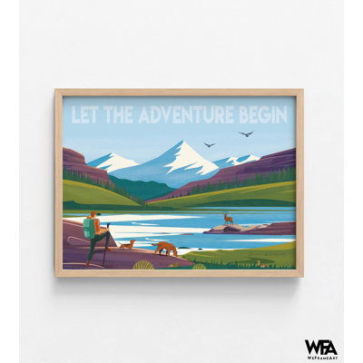 Affiche de montagne enneigée, idée de cadeau pour les randonneurs, décor de chambre Forest Air Bnb, affiche de Lake Hotel, cadeau d'anniversaire pour enfants, idée de cadeau pour les amoureux de la nature