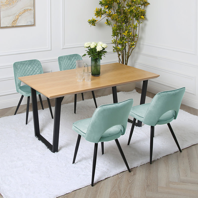 Asfand 4 -Person Dining Set, Teal