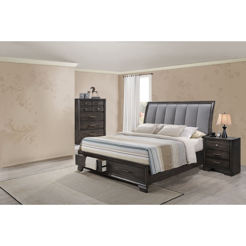 Ensemble de chambre avec lit plateforme de rangement Rodericka 3-4_Natividad, Grand