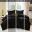 Édredon pour lit simple / simple TG avec 2 taies décoratives et coussin décoratif, noir / or, rembourrage, - 1 taie décorative imprimée, rembourrée, lavable à la machine