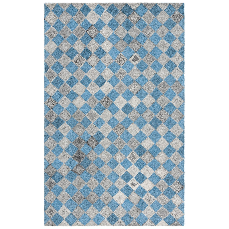 Ffraid Hand Tufted Performance Geometric Rug, Rectangle 5' x 8'