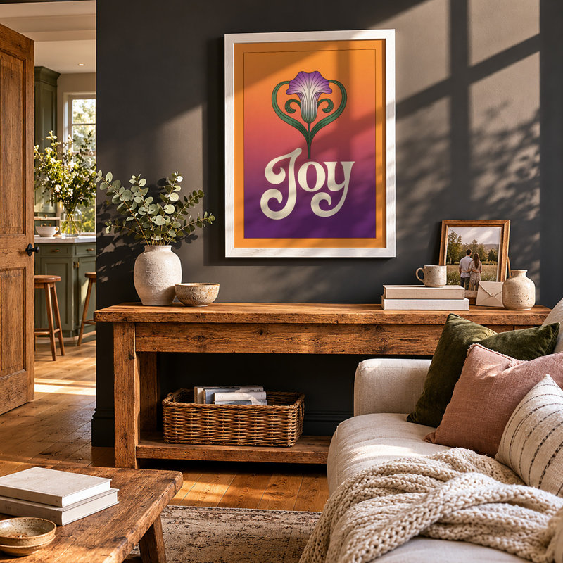 Joy In Bloom Modern - Print, A3 - 42.0 x 29.7 cm, White