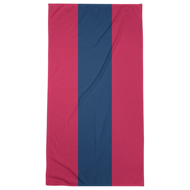 Bath Towel, Microfiber, Scarlet Red/Navy Blue/Scarlet Red