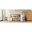 Lit mezzanine double avec bureau en L et port USB, lit mezzanine en métal avec garde-robe et tablette réglable, lit mezzanine haut avec DEL pour enfants, adolescents, adultes-1754717884