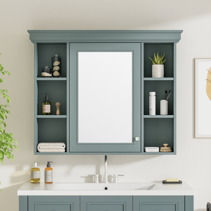 Armoire à pharmacie à miroir H 28,74 po Tateum, Gris