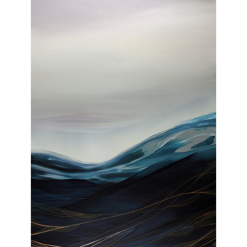 Novi Lim " The Surfacing " by Novi Lim, 33" H x 25" W, Black Framed Canvas