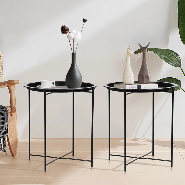 Annaleese Foldable Tray Cross Legs End Table