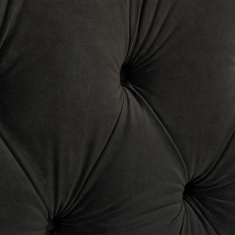 Lit tapissier capitonné standard Brie, Très grand, Velours gris anthracite foncé