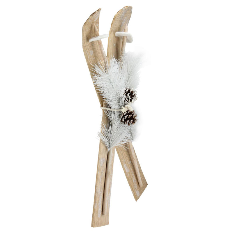Décoration de Noël 23 po brun et pin blanc