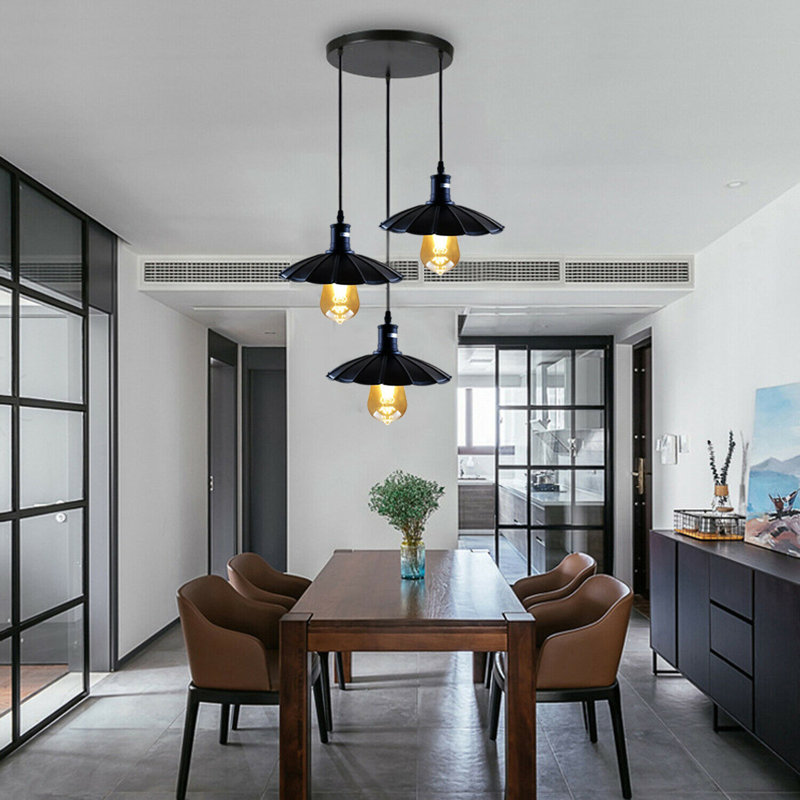 Gary 3 - Light Black Cluster Pendant, Black