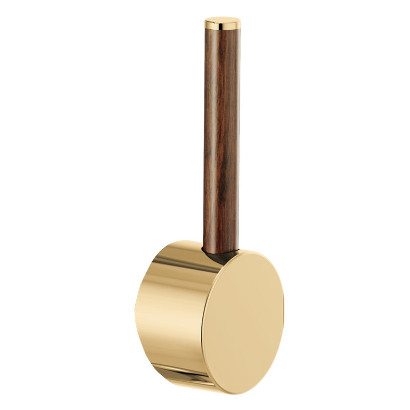 Odin® Bar Faucet with Square Spout, Polished Gold, Wood Lever