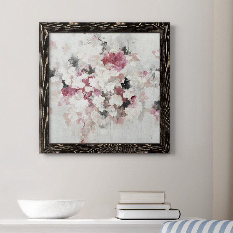 " FLORAL MUSE IV V1 ", 17" H x 17" W x 1" D, Black