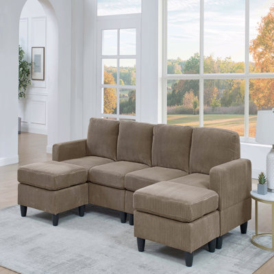 Canapé modulaire large avec repose-pieds Ranjeeta