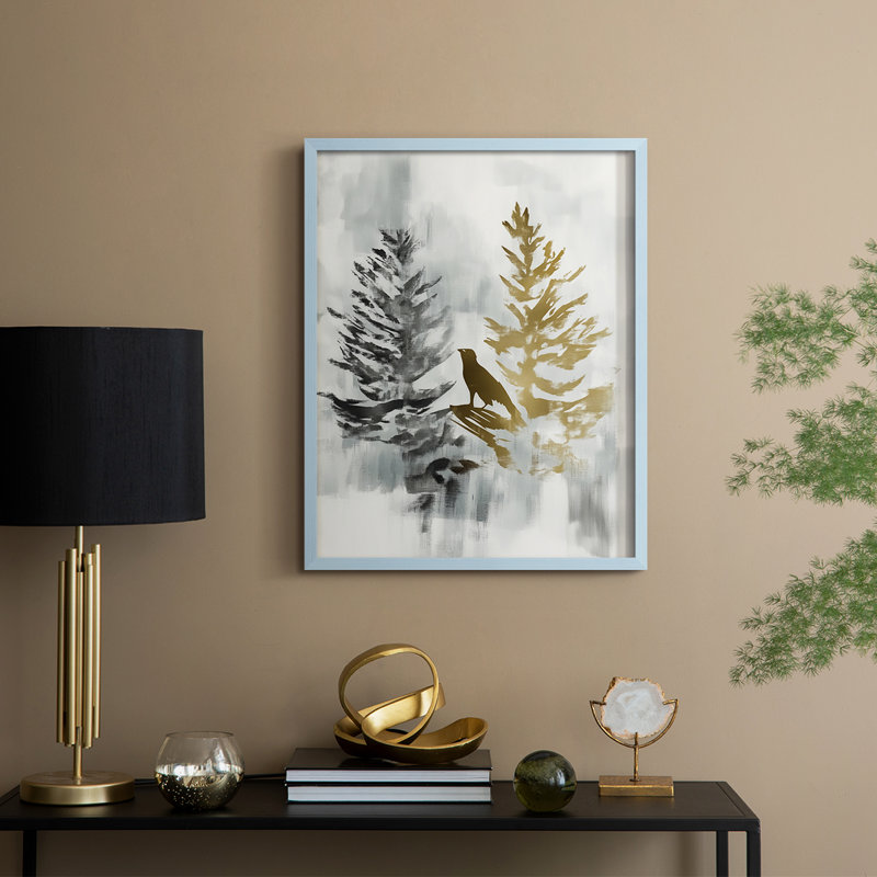 Reproduction encadrée - bois massif, Bleu, H 11 po x l 9 po