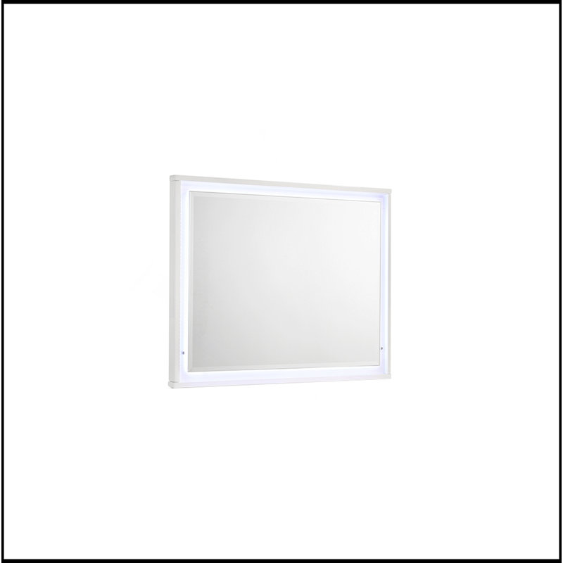 Miroir - Cadre laqué avec éclairage à DEL intégré pour un look élégant et moderne (INCLUT LE MIROIR SEULEMENT)