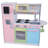 Uptown Pastel Wooden Play Kitchen with Chalkboard, Play Phone, and See-Through Doors