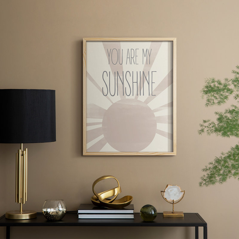 Reproduction encadrée soleil - bois massif, Naturel, H 15 po x l 12 po