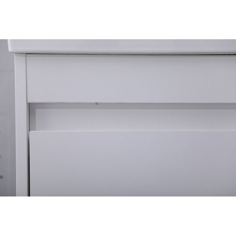 Meuble-lavabo simple mural 16 po, Blanc