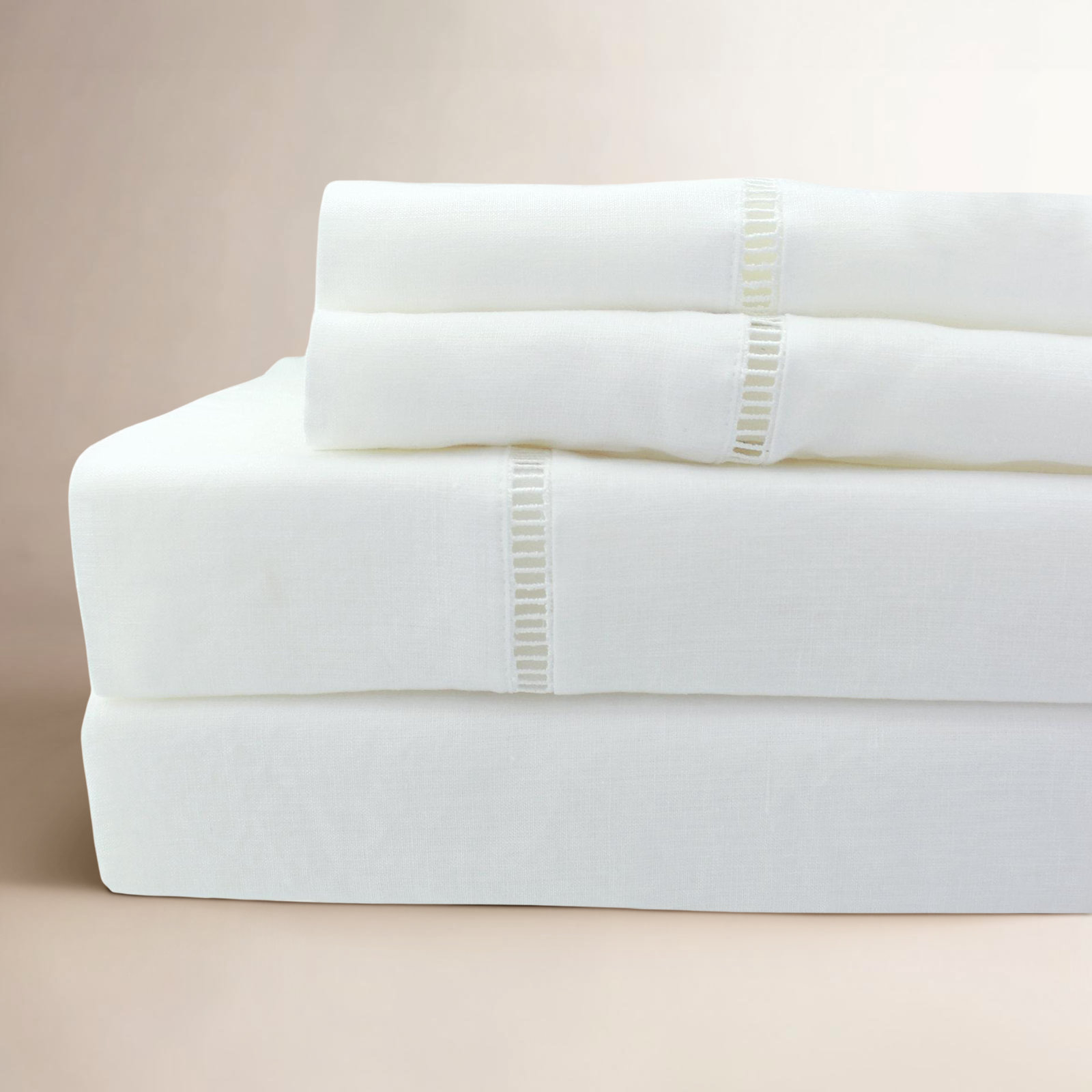 Briar 100% Linen Sheet Set, Queen, White