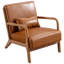 Chaise d'appoint en similicuir de 25,78 po de large Lyon avec ensemble de coussins supplémentaires (ensemble de 3)-111152747-111152748