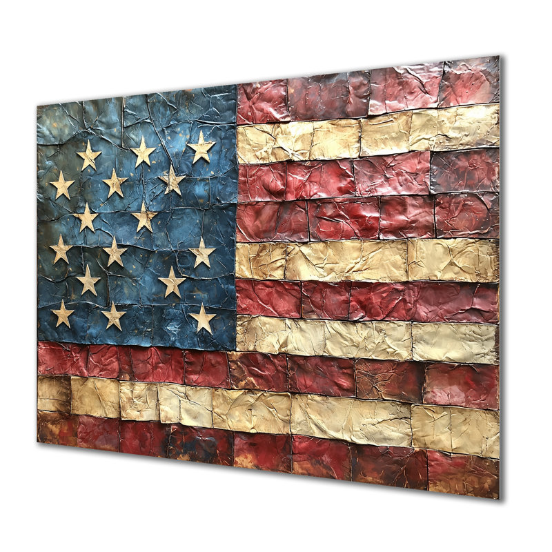 Declaration of Independence American Flag I - drapeau, décoration murale en métal, reproduction d'art traditionnelle en métal