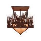 Rustic Lodge 4 - Light Semi Flush Mount