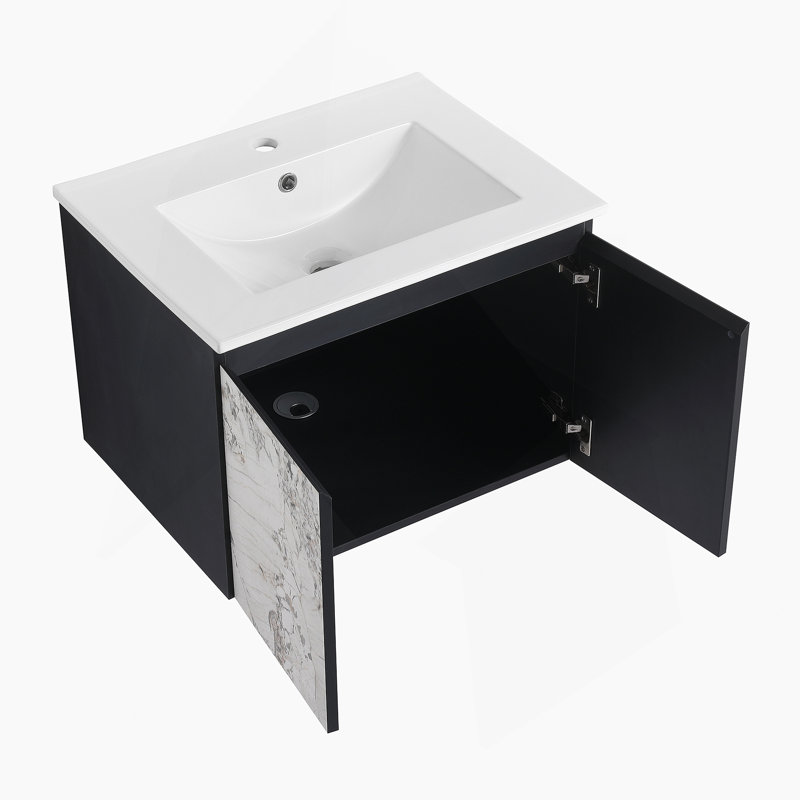 Meuble-lavabo mural 24 po avec lavabo en céramique