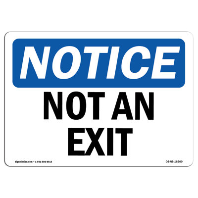 AVIS «Not An Exit» 14 po x 10 po