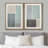 Geometric Line Minimalist Blue And Gray Rectangle And Line Abstract Shapes Modern Chic On Canvas 2 Pieces Print-92285487-92285488