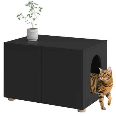 Cat Litter Box Enclosure, Litter Box Furniture, Stylish Modern Litter Box Cabinet