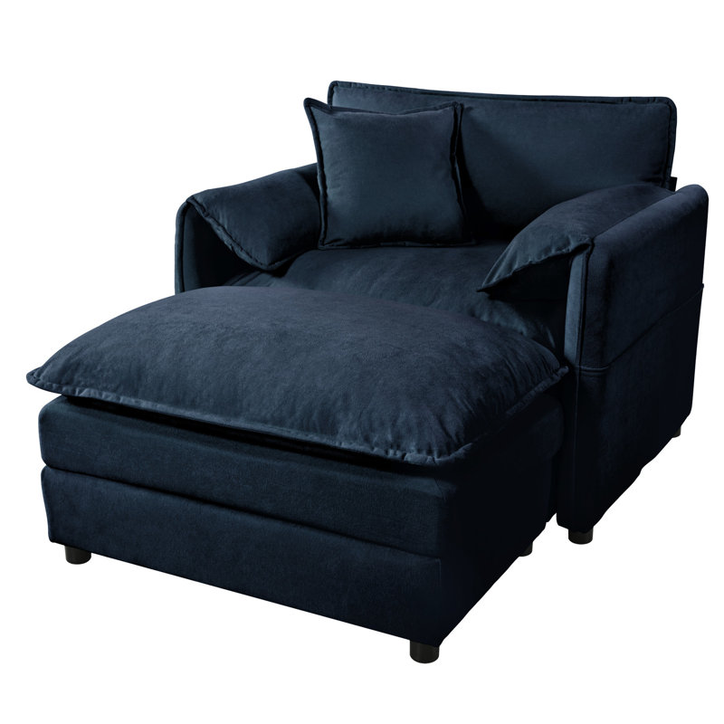 Fauteuil inclinable en chenille avec sièges spacieux et confortables. Coussins à deux couches pour la détente et le salon moderne luxueux. Confort supplémentaire
