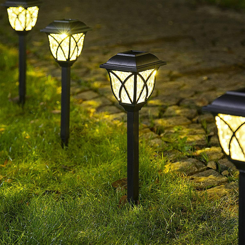 Ensemble de lumières de sentier intégrées à énergie solaire noires à DEL
